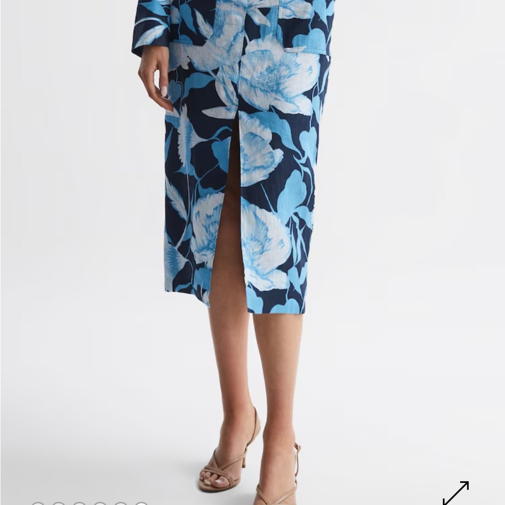 Reiss Jackson Print Skirt - blue